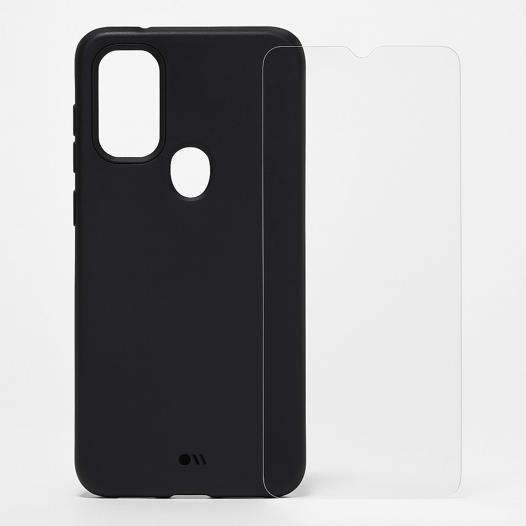 Case-Mate - Protection Pack - Tough Black Case & Screen Protector For Motorola G Pure - 10 Ft Drop Protection - Black