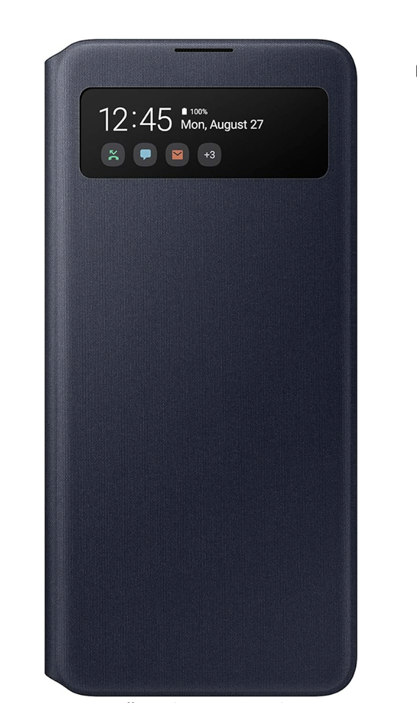Samsung Original Galaxy A51 S-View Wallet Cover/Folio Mobile Phone Case – Black