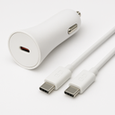 Puregear Lightspeed - 20w Single Usb-C Pd Car Charger + Usb-C To Usb-C Cable - White