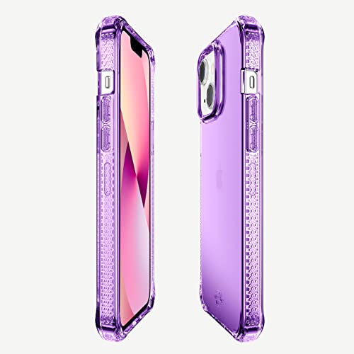 Itskins Spectrum // Clear Protective Phone Case Compatible With Iphone 13, Slim Hybrid Case, Anti-Yellowing, And Heavy Duty Shockproof Cover, Military Phone Case - Light Purple