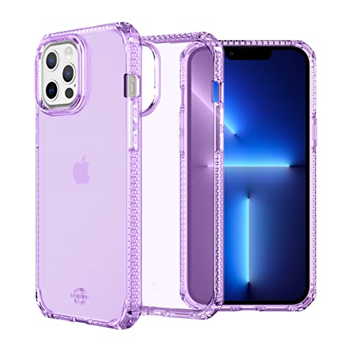 Itskins Spectrum // Clear Protective Phone Case Compatible With Iphone 13 Pro Max, Slim Hybrid Case, Anti-Yellowing, And Heavy Duty Shockproof Cover, Military Phone Case - Light Purple