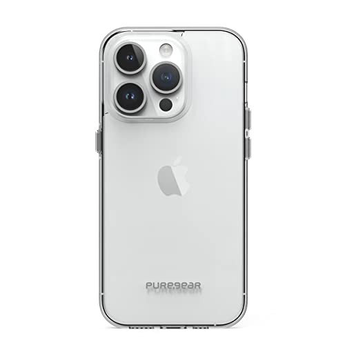 Puregear Slim Shell Case For Apple Iphone 14 Pro (2022) 6.1", Flexible And Durable, Protective Snap-On, Functional Metal Button,Wireless Charging Ultra-Thin Slim Fit Iphone 14 Pro Case (Clear)