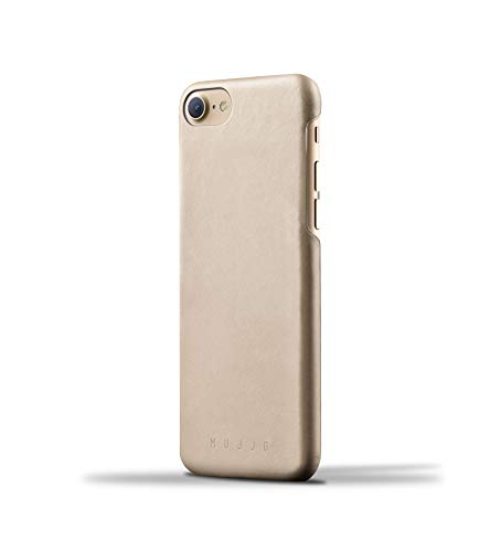 Mujjo Moulded Edge Leather Case for iPhone 8, iPhone 7 | Premium Genuine Leather, Natural Aging Effect | 2-3 Card Pocket, Slim Profile (Champagne)