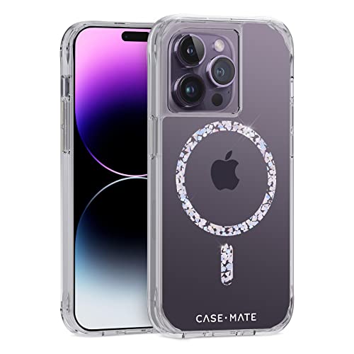 Case-Mate Iphone 14 Pro Case - Clear Twinkle Diamond [10ft Drop Protection] [Compatible With Magsafe] Magnetic Cover With Cute Bling Sparkle For Iphone 14 Pro 6.1", Anti-Yellow, Anti-Scratch, Slim