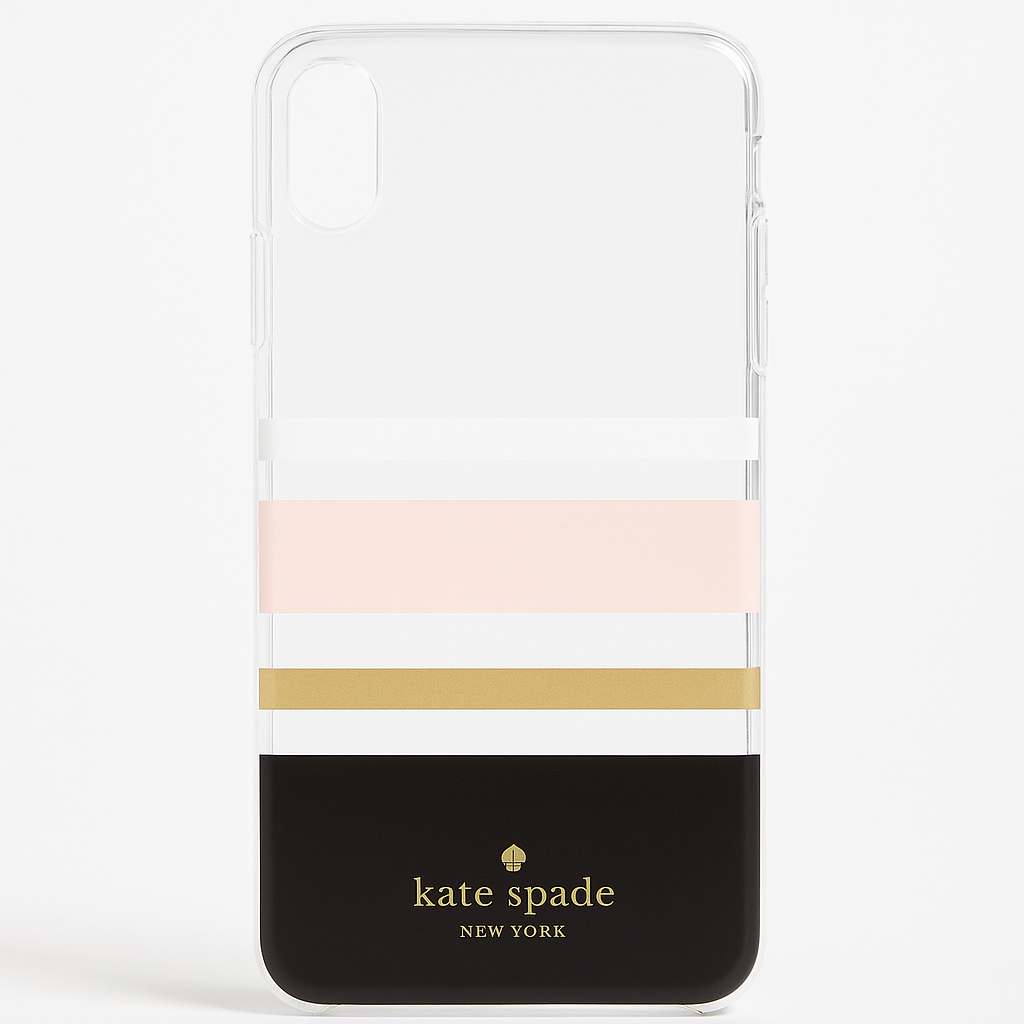 Kate Spade Playful & Strong Pink/Black Stripes Iphone Xs Max Case
