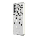 Kate Spade New York Defensive Hardshell Case Compatible With Samsung Galaxy S21 5g - Scattered Flowers Black/White/Gold Gems/Clear/White Bumper