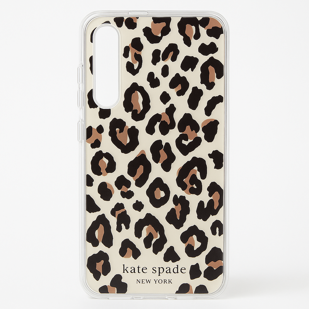 Kate Spade New York Defensive Hardshell Case Compatible With Samsung Galaxy S23 - Black Cheetah Print