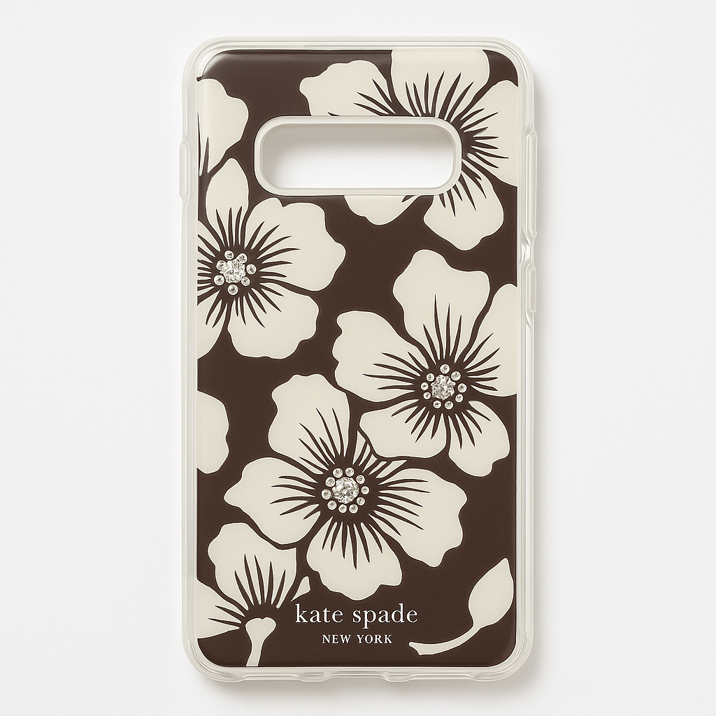 Kate Spade Defensive Hard Case For Galaxy S10e - Hollyhock Floral / Clear Cream