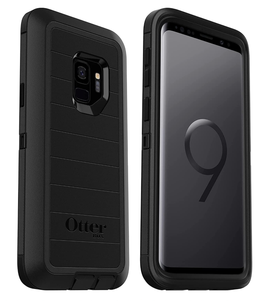 OTTERBOX DEFENDER PRO SERIES RUGGED CASE FOR SAMSUNG GALAXY S9+ (ONLY) CASE ONLY - NON-RETAIL PACKAGING - BLACK - WITH MICROBIAL DEFENSE