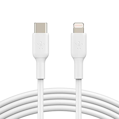 Belkin Boostcharge Fast Charging Usb C To Lightning Cable 3.3ft/1m - Mfi Certified 18w Power Delivery Iphone Charger Cord - Apple Charger Usb C Cable - Fast Charging For Iphone 14, Iphone 13 - White