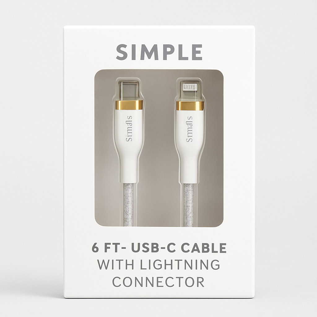 Simple 6 Ft - Usb-C Cable With Lightning Connector