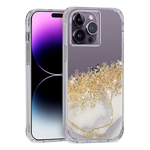 Case-Mate Iphone 14 Pro Max Case - Karat Marble [10ft Drop Protection] [Wireless Charging Compatible] Luxury Cover With Cute Bling Sparkle For Iphone 14 Pro Max 6.7", Anti-Scratch, Shock Absorbent