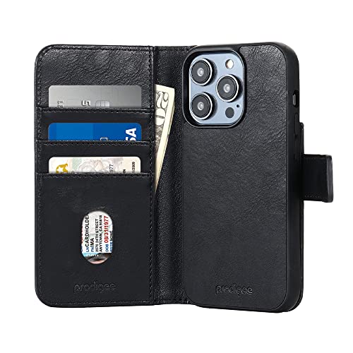 Prodigee Iphone 15 Pro Max Folio + Mag Wallet|Card And Money Holder 2 In 1| Stand Flip Cover|Droptested |Dual Layer Cover| Wireless Charging Compatible| Shockproof |6.7 Inch |