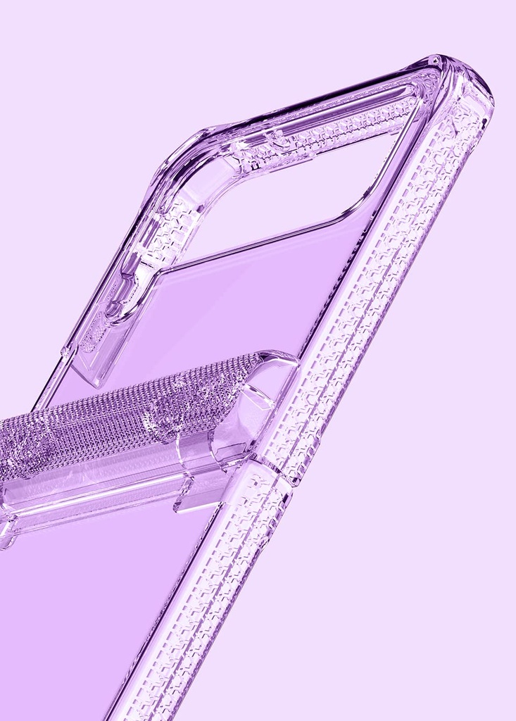 Itskins Supreme R Clear Hinge Protective Phone Case For Samsung Galaxy Z Flip4 5g, Slim Hybrid Case, Anti-Yellowing, Anti-Slip, Heavy Duty Shockproof Cover, Military Phone Case | Transparent Purple…