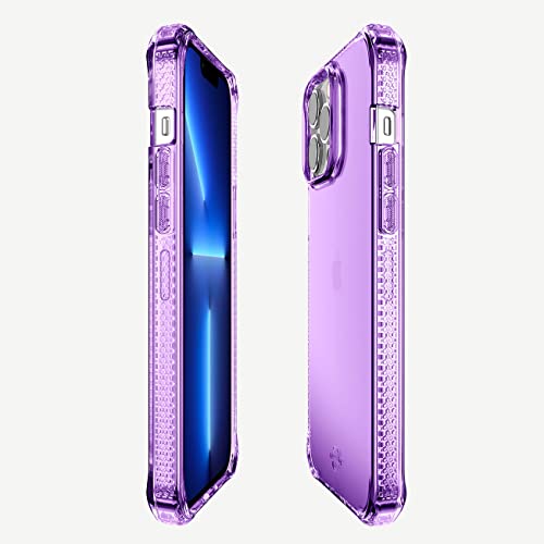 Itskins Spectrum // Clear Protective Phone Case Compatible With Iphone 13 Pro, Slim Hybrid Case, Anti-Yellowing, And Heavy Duty Shockproof Cover, Military Phone Case - Light Purple