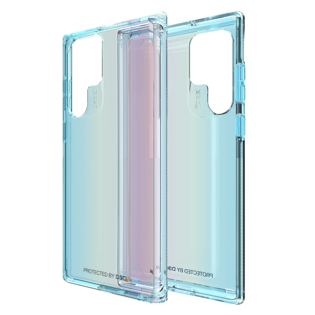 Zagg Gear4 - Milan - Aurora Blue Case - That Highlights The D3o Protection Material For Samsung Galaxy S22 Ultra