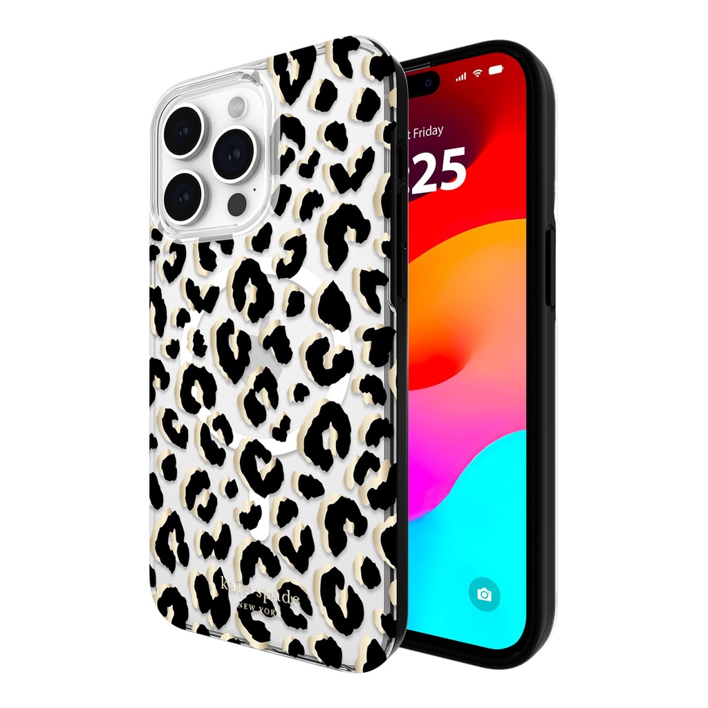 Kate Spade New York Iphone 15 Pro Max Case - City Leopard Black