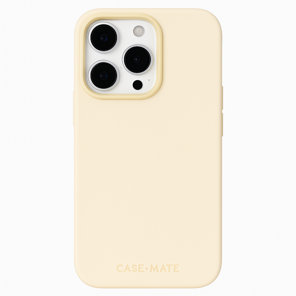 Case-Mate Iphone 15 Pro Case - Silicone Beige [12ft Drop Protection] [Compatible With Magsafe] Magnetic Cover With Soft Silicone Material For Iphone 15 Pro 6.1", Anti-Scratch, Shockproof, Slim