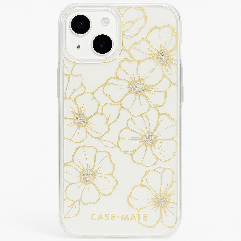 Case-Mate Iphone 15 Plus Case - Floral Gems [12ft Drop Protection] [Compatible With Magsafe] Magnetic Cover With Sparkly Rhinestones For Iphone 15 Plus 6.7", Anti-Scratch, Shockproof, Slim Fit