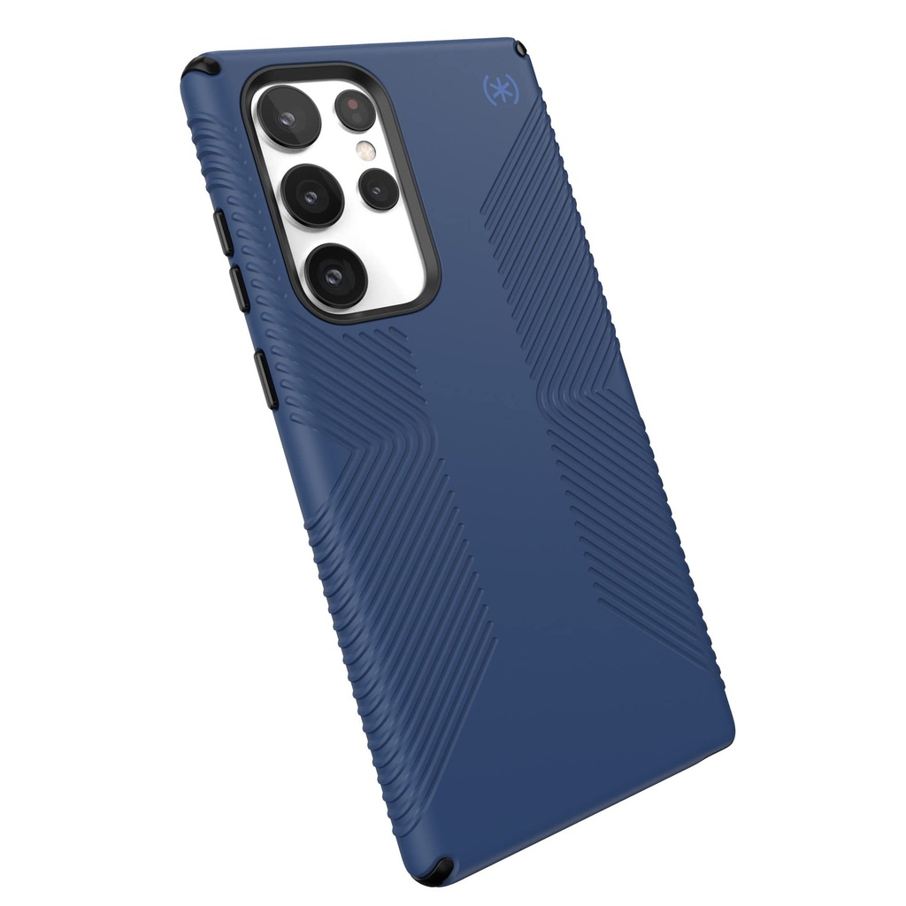 Speck Black Samsung Galaxy S22 Ultra Case - Drop Protection, Extra Grip, Scratch Resistant & Shock-Absorbent Grip Case - Coastal Blue/Black/Storm Blue Presidio2