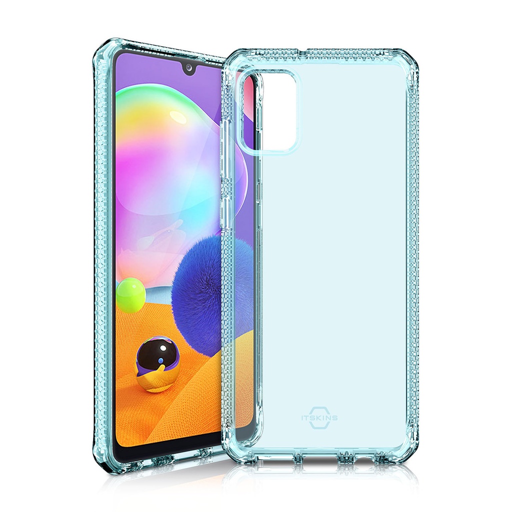 Itskins Spectrum Clear Protective Phone Case Compatible With Galaxy A51, Slim Hybrid Case, Anti-Yellowing, And Heavy Duty Shockproof Cover, Military Phone Case - Light Blue