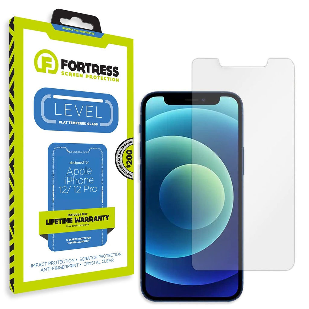 Fortress Compatible With Iphone 12/12 Pro Screen Protector With $200 Device Coverage [9h Tempered Glass] Anti-Scratch, Drop Protection [Lifetime Replacements] Anti-Fingerprint