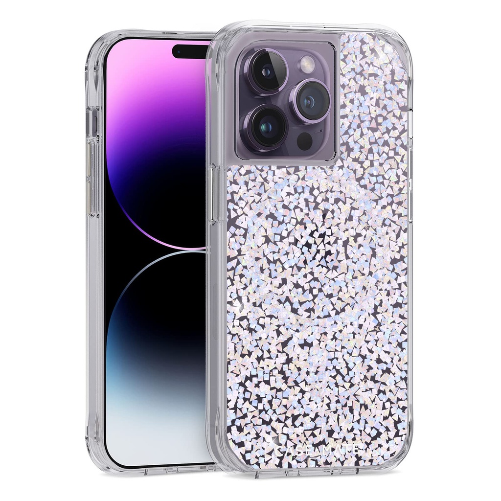 Case-Mate Iphone 14 Pro Case - Twinkle Diamond [10ft Drop Protection] [Compatible With Magsafe] Magnetic Cover With Cute Bling Sparkle For Iphone 14 Pro 6.1", Anti-Scratch, Shock Absorbent, Slim Fit