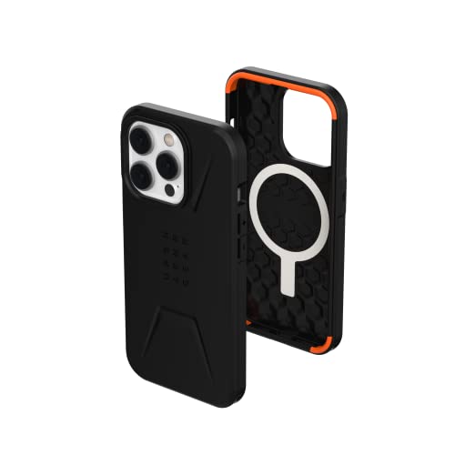 Urban Armor Gear Uag-Iph22mb-Cms-Bk Iphone 14 Pro (6.1) 2022, Impact Resistant Case, Magsafe Compatible, Civilian Black, Black