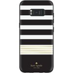 Kate Spade New York Protective Hardshell Case For Samsung Galaxy S8 Plus - Stripe 2 Gold Foil / Black / Cream