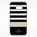 Kate Spade New York Protective Hardshell Case For Samsung Galaxy S8 Plus - Stripe 2 Gold Foil / Black / Cream