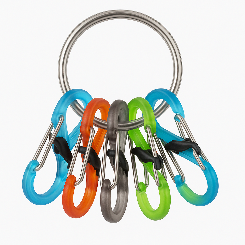 Nite Ize Key Ring Locker, Stainless Steel Keychain And 5 S-Biner Microlocks