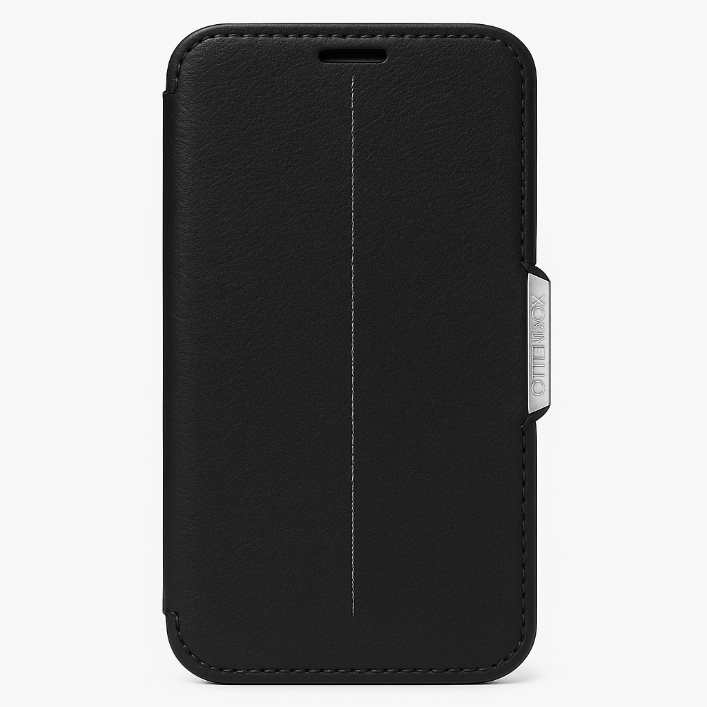 Otterbox Strada Series Leather Wallet Case For Samsung Galaxy S7 - Retail Packaging - Phantom (Black/Black Leather)