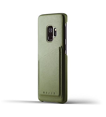 Mujjo Full Leather Wallet Case For Samsung Galaxy S9 With Card Holder (Olive)