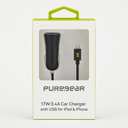 Puregear 17w/3.4a Car Charger W/Usb (Ipad & Iphone)