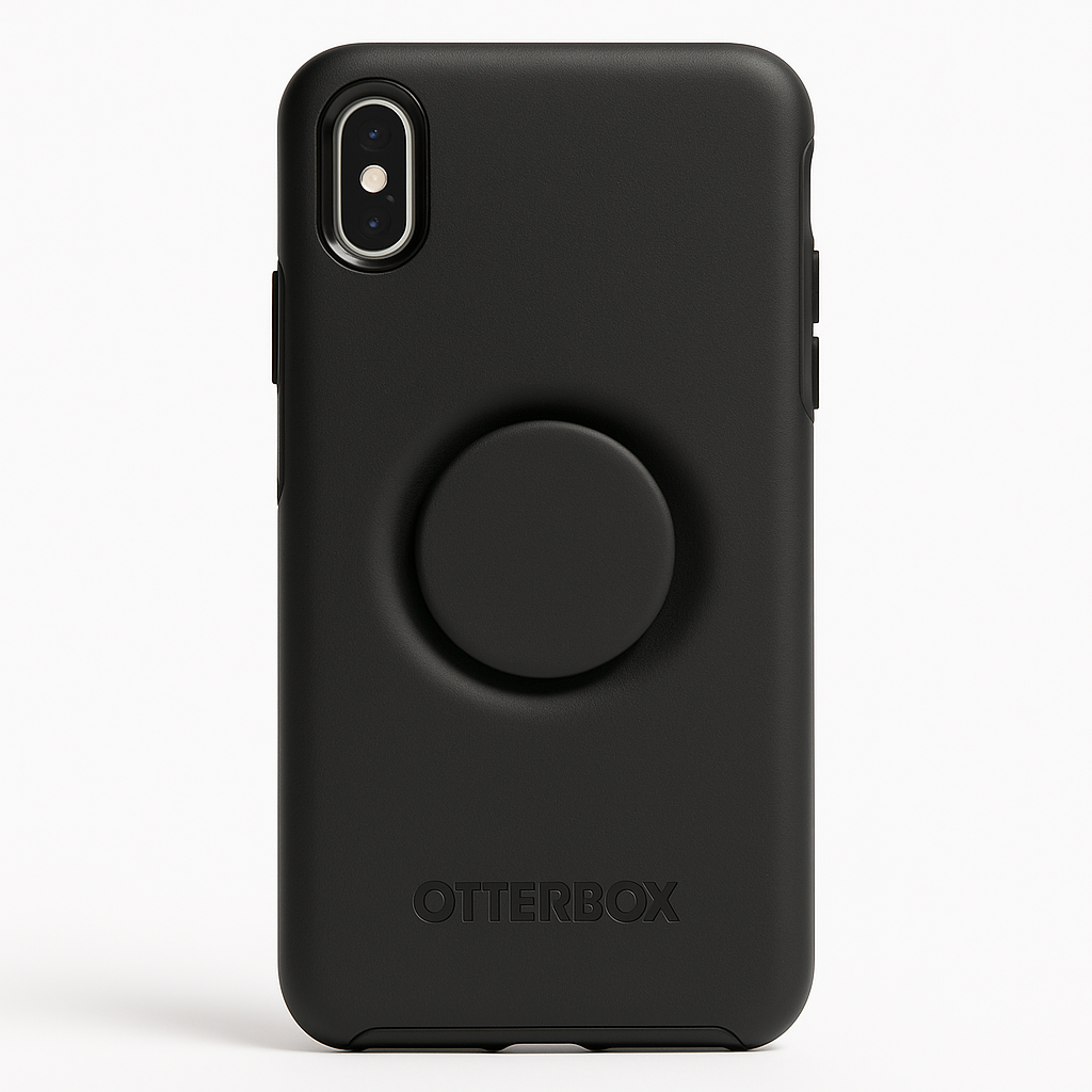 Otter + Pop For Iphone Xs Max: Otterbox Symmetry Series Case With Popsockets Swappable Poptop - (Black With Aluminum Black)