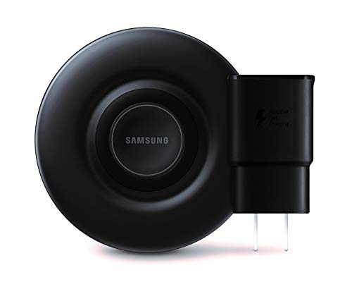Samsung Qi Certified Fast Charge Wireless Charger Pad (2019 Edition) With Cooling Fan For Galaxy Phones, Watches And Apple Iphone Devices - Us Version , Black