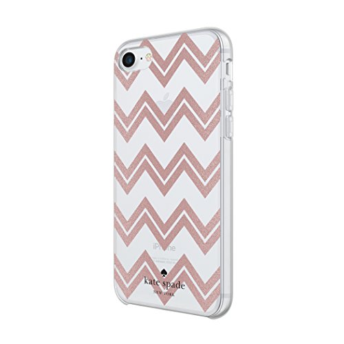 Kate Spade  Iphone 6/6s/7/8 Hard-Shell Case - Chevron (Rose Gold Glitter/Clear)