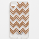 Kate Spade  Iphone 6/6s/7/8 Hard-Shell Case - Chevron (Rose Gold Glitter/Clear)