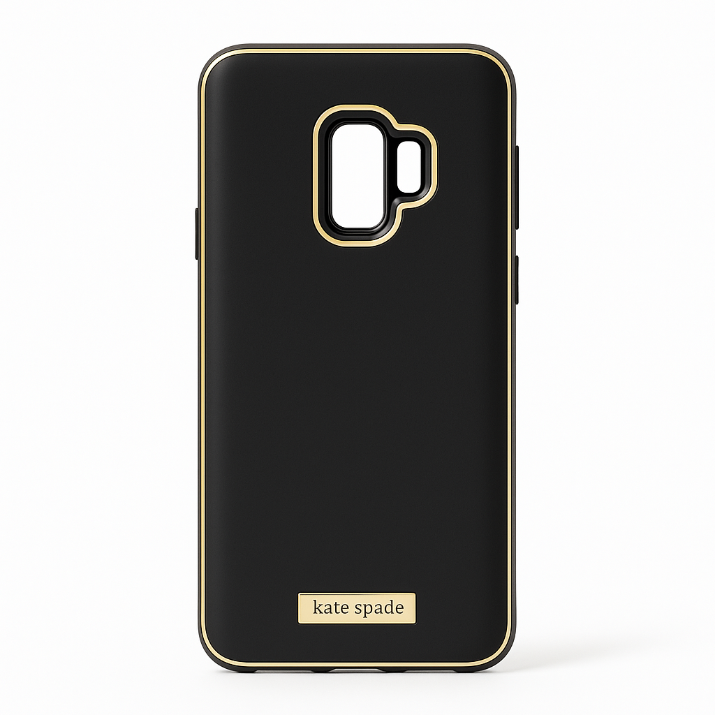 Kate Spade New York Wrap Case For Samsung Galaxy S9 - Black Saffiano Black / Gold Logo Plate