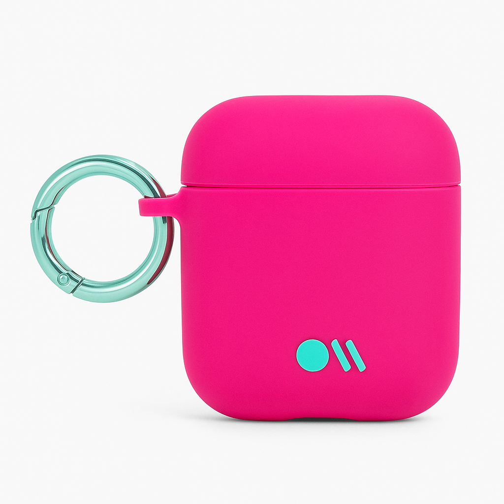Case-Mate - Airpods Case - Hook Ups - Silicone - Compatible With Apple Airpods Series 1 & 2 - Fuchsia Dark Pink
