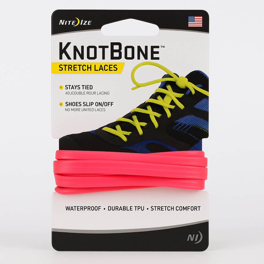 Nite Ize Knotbone Stretch Laces, Neon Pink