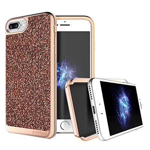 Apple Iphone 7 Plus Case, Prodigee [Fancee] Rose Pink Gold For Iphone 7 Plus (2016) 5.5" Cell Phone Case W/ Dazzling Sparkle Glitter Back