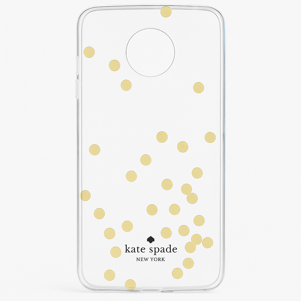 Kate Spade New York Flexible Hardshell For Moto Z Droid - Confetti Dot Gold Foil / Clear