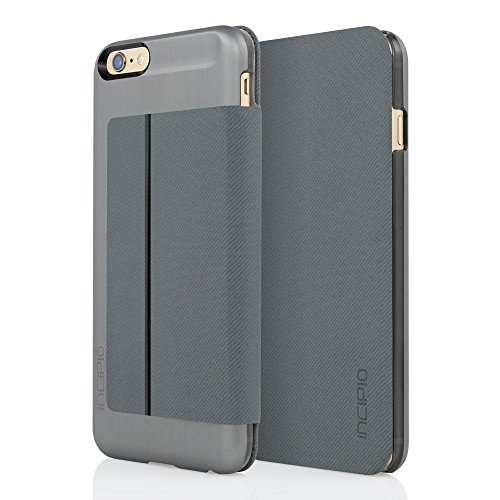 iPhone 6S Plus Case, Incipio Highland Premium Folio [Credit Card] Wallet Folio iPhone 6 Plus, iPhone 6S Plus - Gunmetal/Gray