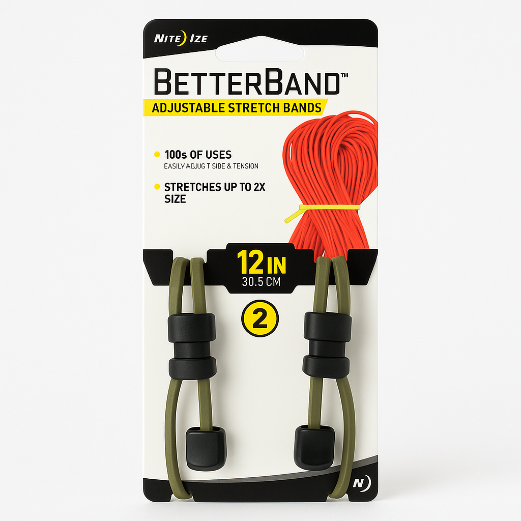 Nite Ize Betterband Adjustable Stretch Bands 12" - 2 Pack - Foliage
